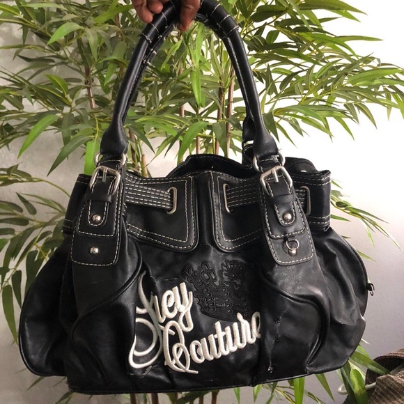 Juicy Couture Handbags - Vintage Y2K 2000s Juicy Couture Black Daydreamer Shoulder Hand Bag Purse Satchel